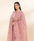 Womens Unstitched Embroidered Pink Three Piece Cotton Jacquard Suit